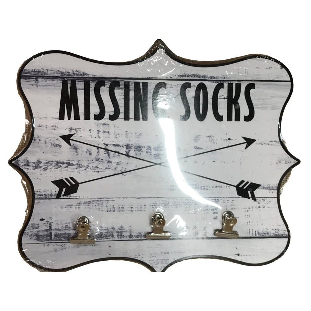 Socks Missing Socks Holder Sign Hanger Laundry Room Helper New In Plastic